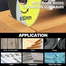 DARTOTEK Wood Cutting Discs, Tungsten Carbide Cutting Wheel, Cutting Disc on Wood with Nails 22 mm/25 mm/32 mm/35 mm/45 mm/50 mm + Round Removable Shaft + One Piece Screwdriver