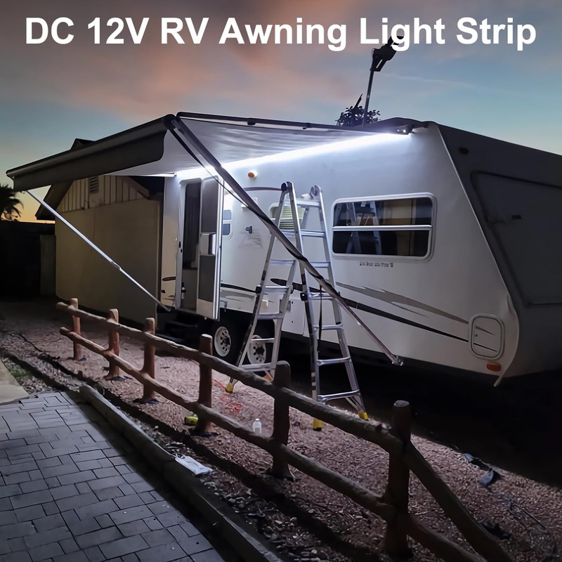 QVEVDACAR RV Awning Strip Lights, 12V 16.4FT RV Underglow Led