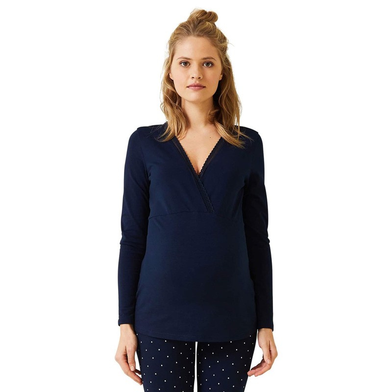 Vertbaudet Pregnancy and Breastfeeding Pyjamas 2 Piece Set, Printed Ink