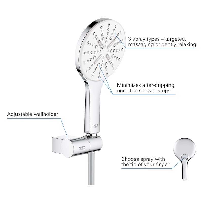 Grohe Water-Saving Hand Shower Head Set including Rainshower 26580LS0 130