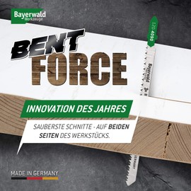 5x Bayerwald Werkzeuge Bent Force CV Jigsaw Blades 130 mm Length | Galvanised Length 105 mm | Max. Cutting Depth 60 mm | For Wood - Fine Cut Quality
