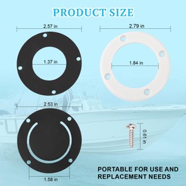 OJP 3876-3 Boat Self-Bailing Cockpit Mounted Scupper Valve Kit, 2-7/8-inch Boat Drain Scupper for Cockpit Drain Repair Replacement