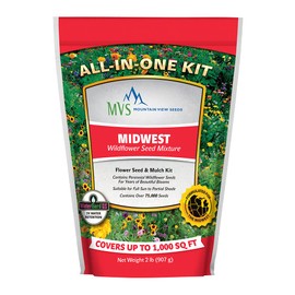 Mountain View Seeds 106485 Midwest Wildflower Grass Seed, 2-Pound