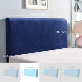 TAOCOCO Bed Headboard Cover, Elastic Headboard protection cover, all-inclusive design solid color elastic protection, DarkBlue 150-170 cm