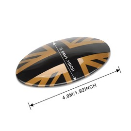 TOMALL Car Gear Shift Knob Cover Compatible with Mini Cooper/Cooper S Clubman F54 F56 Hardtop F55 Hardtop 4-Door Convertible F57 Auto Shift Gear Cover Car Knob Gear Stick Protector for Car (Gold Flag)