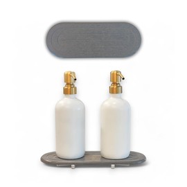 Water Absorbing Stone Tray - Eco-Friendly Diatomaceous Earth Drying Stone for Kitchen and Bathroom - Mold-free with Acrylic Base - Fast Absorbing, Non-Slip, and Minimalist Design, Gray