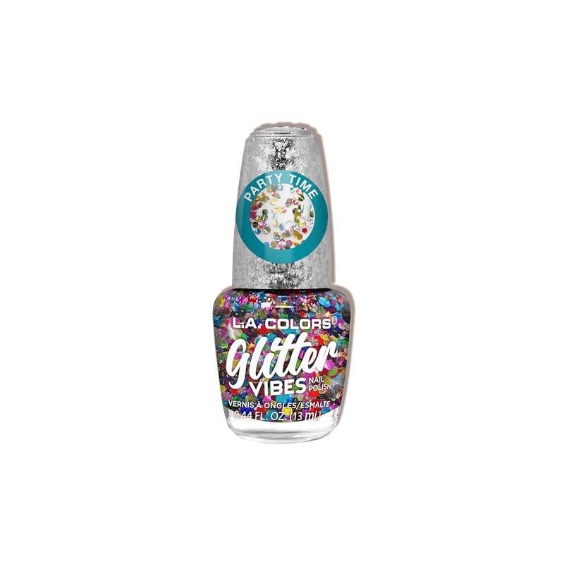 L.A. COLORS Glitter Vibes Polish, Party Time CNL708W