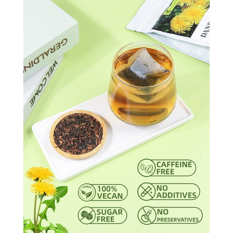 60 Teabags - Dandelion Leaf & Root Tea Bags, Natural