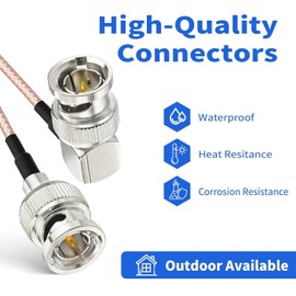 Superbat 3G/HD SDI Cable 6ft BNC Male to Male Jumper Cable 75 Ohm for Cameras and SDI Video，Supports HD-SDI/3G-SDI/4K DVR Recorder Monitor Converter etc.(Straight to Right Angle,1Pcs)