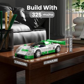 Mould King 27073 Technik Speed Champion Car Building Blocks 787B Racing Car Clamping Building Blocks Sports Car Construction Toy with Acrylic Display Case Model Cars for Collecting (325 Pieces)
