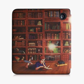 kwmobile Case Compatible with Kobo Libra 2 Case - eReader Cover - Magical Library Multicolor