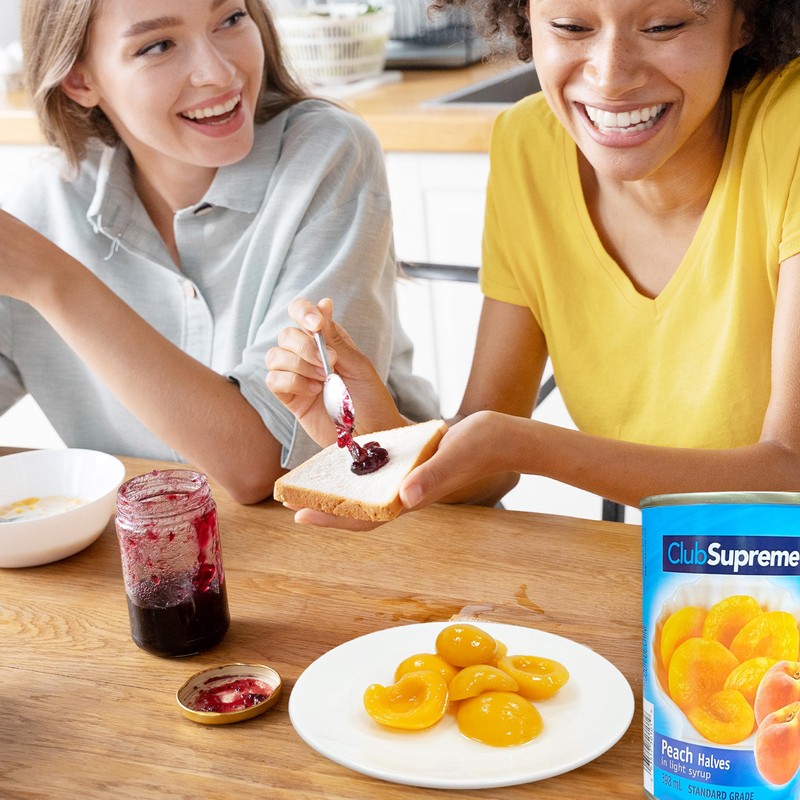 Club Supreme Peach Halves in Light Syrup - Handpicked and