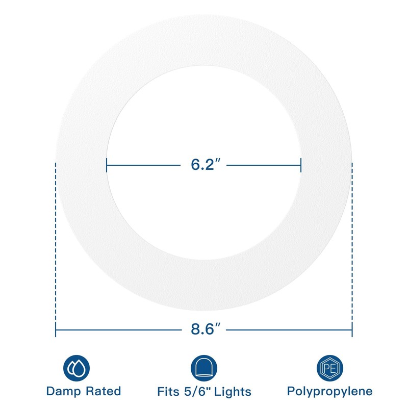 Amico 24 Pack Goof Rings for 6 Inch Recessed Lights,