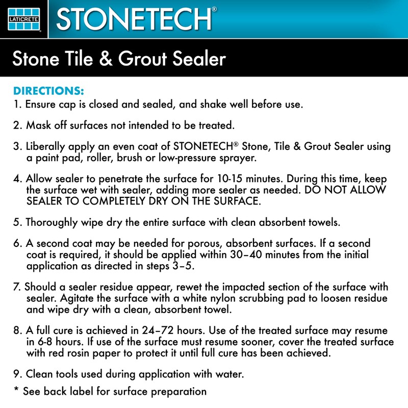 STONETECH Stone, Tile & Grout Sealer, 1 Quart/32OZ (946ML) Bottle