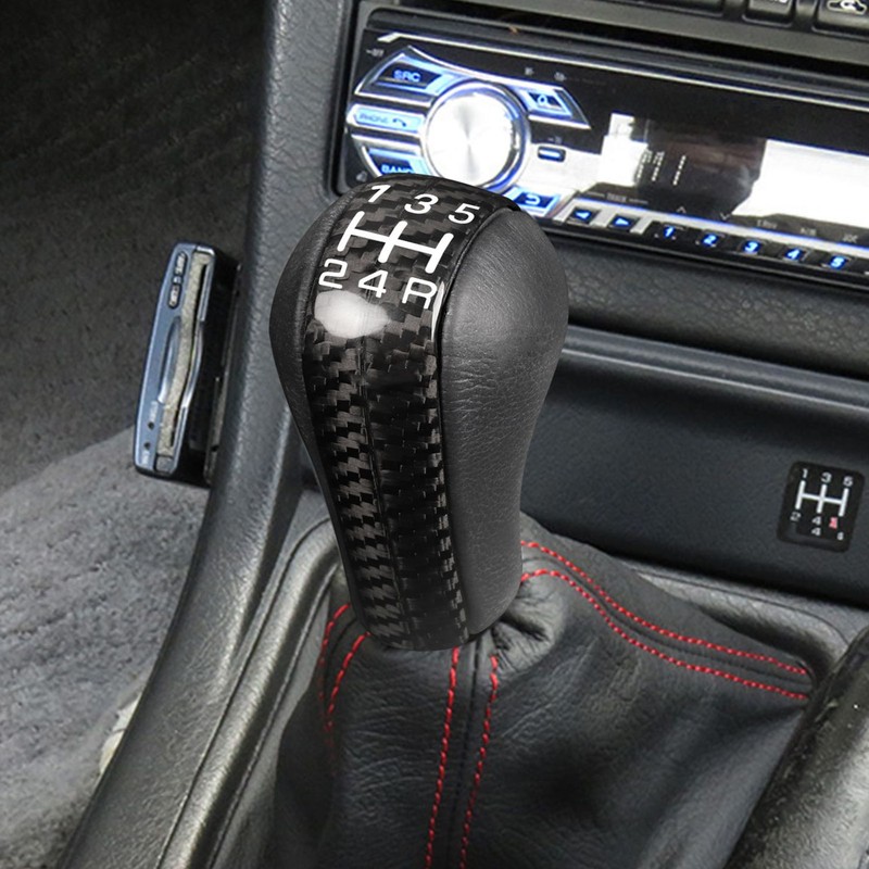 5 Speed Gear Shift Knob Cover Carbon Fiber Decorative Fashionable