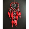 Bali unbranded DREAM CATCHER HEART silver centre dreamcatcher red, blue,