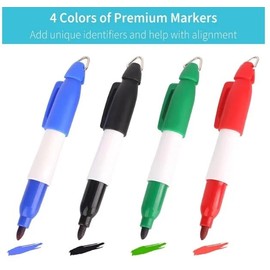 Golf Ball Markers Set - 4 Marker Pens, 4 Line Marker Tools, 8 Pieces