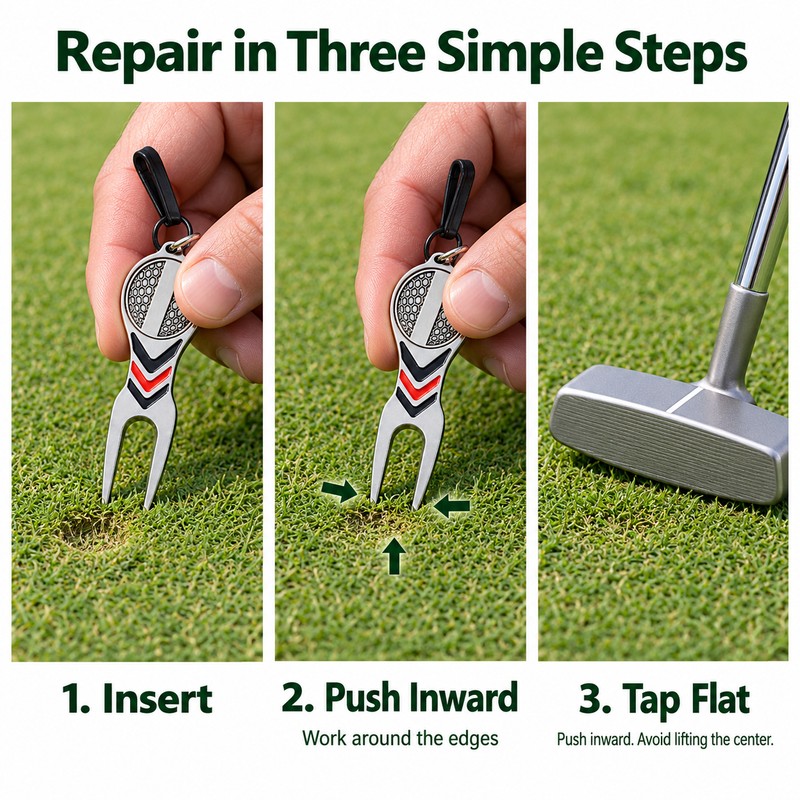 Golf Divot Repair Tool for Green Care – Aluminum Alloy