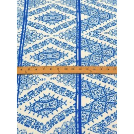 Ethnic Stripe Bubble Crepe Apparel  Fabric  Apparel Blue Diamond By the Yard