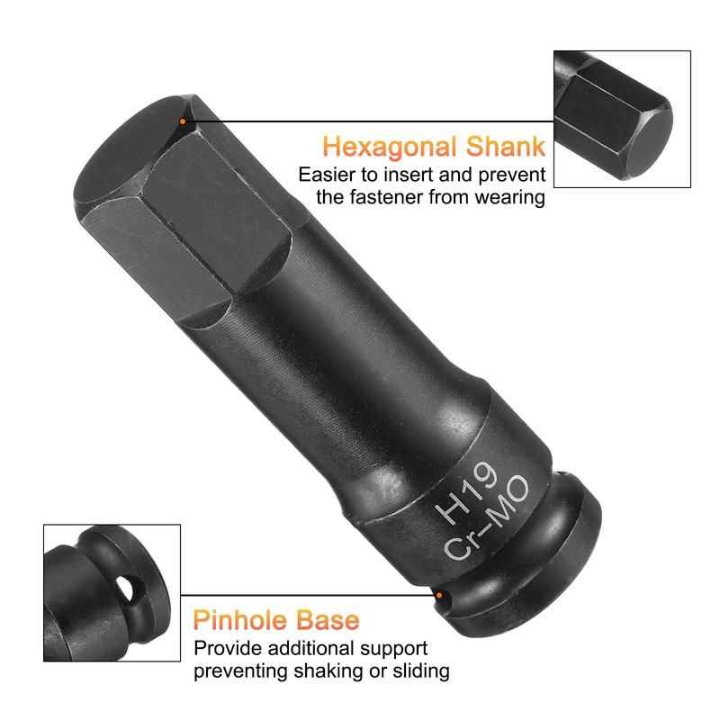 QUARKZMAN 19 mm Hexagonal Impact Wrench Bit Socket H19 1/2