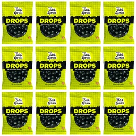 Gustaf's Dutch Licorice Drops - 12 Pack of 5.2oz Bags - Sweet Black Licorice Drops - Dutch Candy from Netherlands - Sweet Black Liquorice Treats