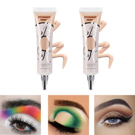 LOKFAR 2 Pack Matte Eyeshadow Primer for Oily Lids Medium Eyeshadow No Crease Eye Primer Makeup Eyeshadow Base Waterproof & Smudge-proof & Long Lasting Cream Liquid Eye-shadow for All Shadows (Set B)
