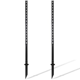 Aifiuroo 2-Pack 72-Inch Heavy Duty Yard Sign Stakes - 6-Foot Tall Metal Lawn Sign Posts, 8.8 lb Each with Black Powder Coating - for Outdoor Events, Parking, Garage, Bar, Lawn Signs
