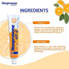 NEOPROSONE | Crema Iluminadora con Vitamina C y Alfa Arbutina 50g | Aclarante Facial y Corporal para Manchas Oscuras | Suaviza, Hidrata y Unifica el T
