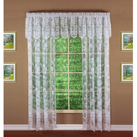 Today's Curtain Floral Vine Lace Panel 72", White, 60W x 72L