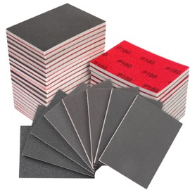 MOGRQAP 32 PCS 70x100mm Sanding Sponge Set, 180/320/400/600/800/1000/2000/3000 Grits Wet Dry Reusable Block Soft Foam Sandpaper Flexible Foam Filled Sanding Pad for Drywall Metal Wood Polishing