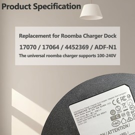 TAVZENL Roomba Charger Dock Roomba Charging Base Replacement Roomba Docking Station for Roomba 500 600 700 800 900 e5 e6 i1 i3 i4 i6 i7 i8 Series -Charger ADF-N1 17170 17064 4452369