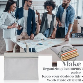 PerKoop Mesh Zipper Pouch with Handle Zipper Mesh Bag A4 Foldable Pocket Document Bag 11x13.7 in Waterproof Document Storage Supply Organizers for Project Papers Books, 4 Colors(8 Pcs)