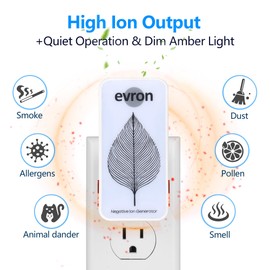 Air Ionizers for Home, Ultra-Thin Filterless Plug-In Negative Ion Generator, Foldable Plug & Dim Amber Light, 20M Ions/Sec, Up to 400 sq ft Coverage (2, White)