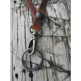 Handmade Quick Release full grain leather lanyard with snap handmade leather lanyard