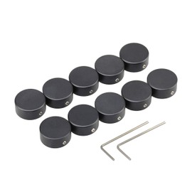 Guitar Effect Cap, Effector, Foot Switch Hat, Secures with 3 Screws, Includes 2 Wrenches, 10 PCS/Set guitar effects pedal footswitch Hat (Black)