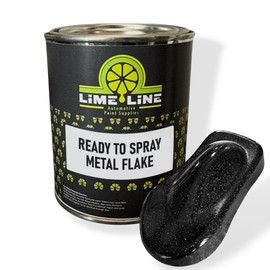 LiME LiNE Black Metal Flake Automotive Basecoat- No Reducer Needed, Ready to Spray (1 Gallon)
