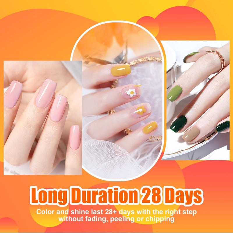 LEVIPE UV Nagellack Set, 32 Stück Gel Nagellack mit Unterlack,Glänzender