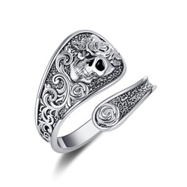 POPLYKE 925 Sterling Silver Butterfly Dragonfly Ring for Women Vintage Dragonfly Jewellery Gothic Gifts Adjustable Open Ring, Sterling Silver, No Gemstone