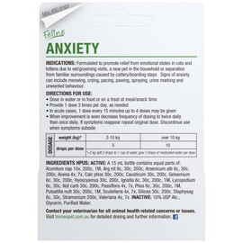 HomeoPet Feline Anxiety 15mL – Natural Cat Anxiety, Cat Calming & Stress Relief Drops for Fearful Cats and Kittens- Behavioural Solution for Anxious Cats, Vet Visits, Separation Anxiety and New Pets