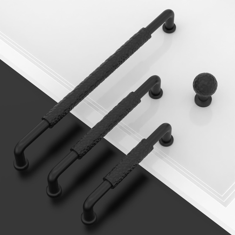 Asidrama 10 Pack Matte Black Kitchen Cabinet Knobs - Dresser