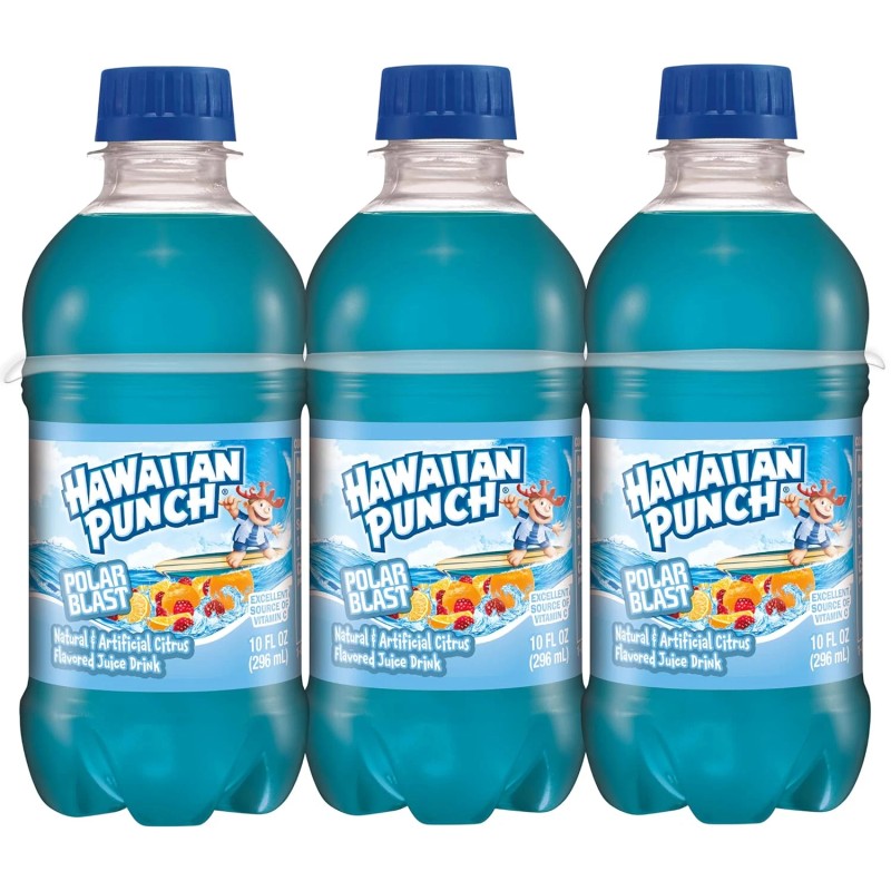 Hawaiian Punch Polar Blast Juice, 10oz Bottles, 24 Pack, Caffeine-Free