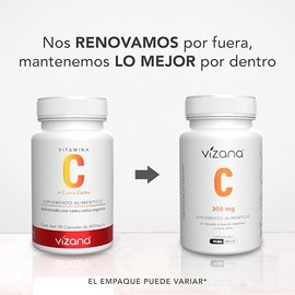 VIZANA NUTRITION | Vitamina C en Cápsulas HPMC Vegetarianas (90 Caps-650 mg). Enriquecida con Camu Camu Orgánica Certificada.