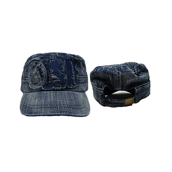 Trade Winds USAF United States Air Force Denim Washed Flat Top Embroidered Baseball Cap Hat