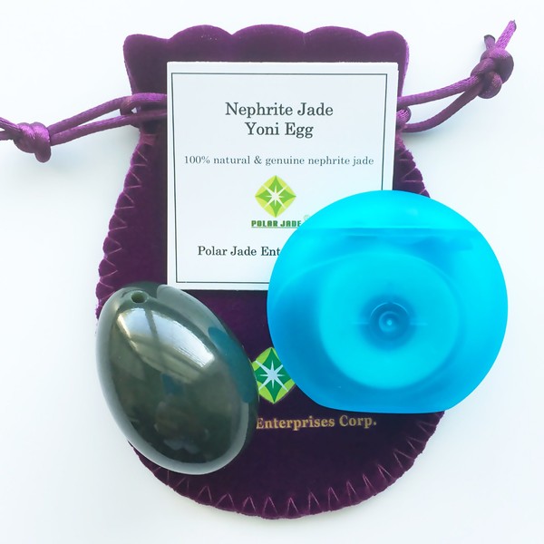 Nephrite Jade Egg jeidoeggu, Eyelets and features a Wax and Don't Floss Picks One Box Included, Quality Certificate and eggu・ekusasaizu with Easy to Apply, English, Good as a power stone (Nephrite Jade Egg with Unwaxed Dental Floss, by Polar Jade , , ,