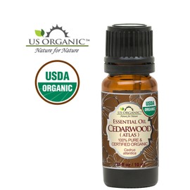 US Organic 100% Pure Cedarwood Essential Oil (Atlas) - USDA Certified Organic, Steam Distilled, 10 ml