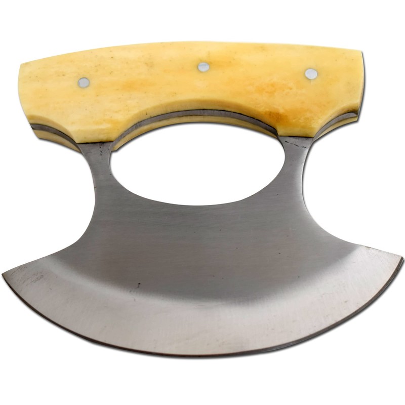 Wild Turkey Handmade Chef Kitchen Alaskan Ulu knife Crescent Blade