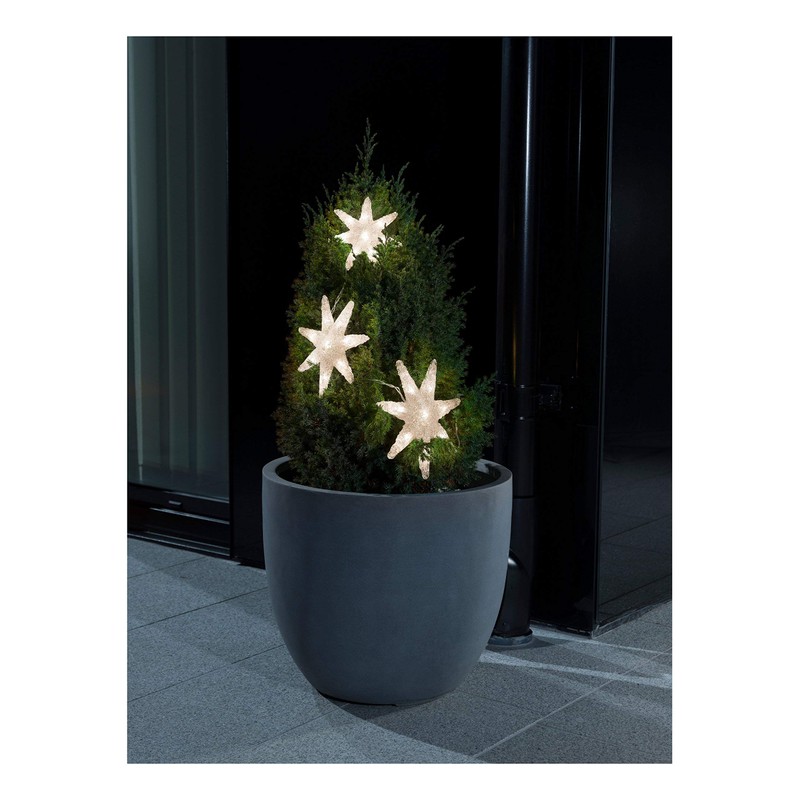 Konstsmide 6116-103 LED Light Curtain, 3 Acrylic Snowflakes, 15 Warm