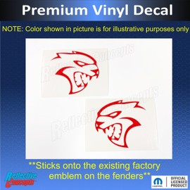 Reflective Concepts Hellcat Emblem Overlay Decal Stickers - 2019-2023 Challenger SRT Hellcat - (Color: Reflective Orange)