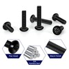 #10-24 x 1/4" Black Pan Head Cross Machine Screw, Stainless