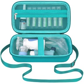 Elonbo Carrying Case for Portable Handheld Inhaler Nebulizer Machine for Adults and Kids, Asthma Inhaler Travel Case, Handheld Mesh Atomizer Machine Holder, Inhaler spacer Bag, Green+ Green